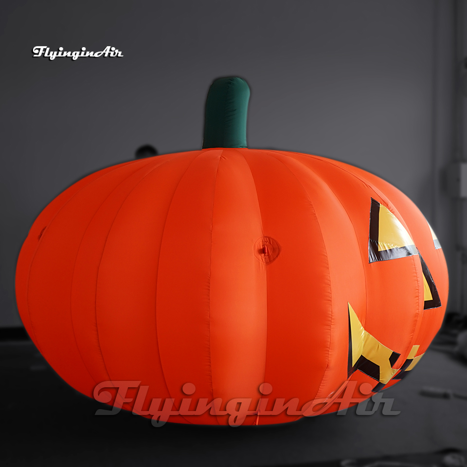 Outdoor Halloween Huge Inflatable Pumpkin Head 5m Air Blow Up Jack-o-lantern Balloon For Carnival Stage Decoration