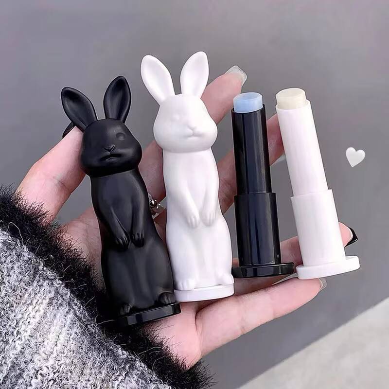Rabbit Black Balm Gloss Not Dryness Peach Transparent Lip Tint Moisturizing Lips Makeup Base Children's Lipsticks For Girls happy