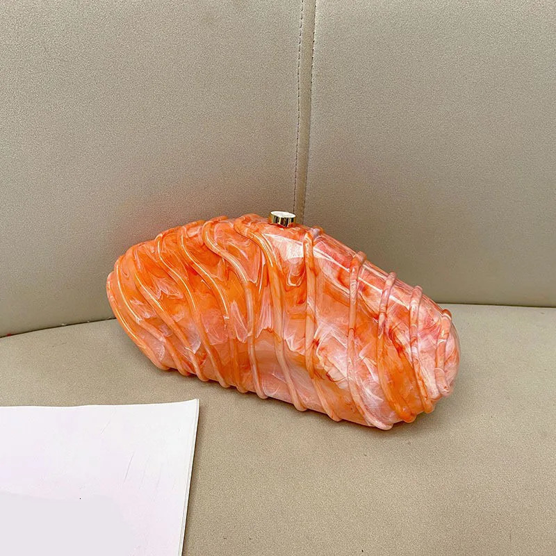 Elegant Acrylic Womens Handbag With Stone Pattern Simple Chain Crossbody Bag For Evening Events Hard Texture Chinese Origin 250614