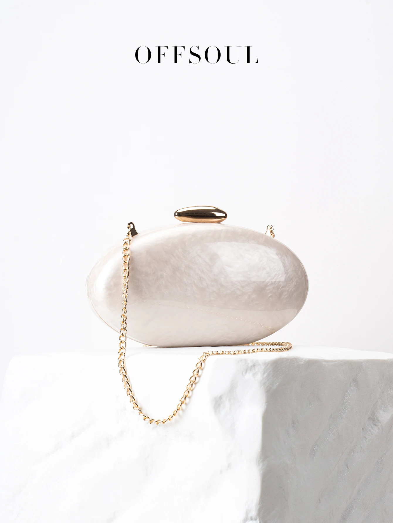 French Elegant and Simple Acrylic Goose EggShaped Oval Exquisite Clutch Bag Versatile Dinner Box Womens Bag 250614