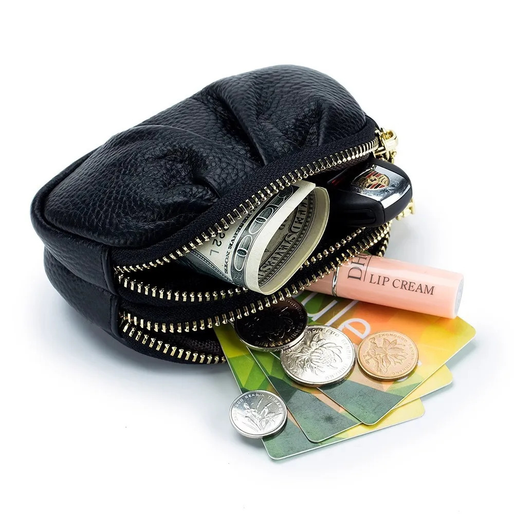 Fashion Clutch Bags Mini Coin Purse for Women Double Layered Zipper Pleated Clutches Leather Textured Multifunctional Bag 250614
