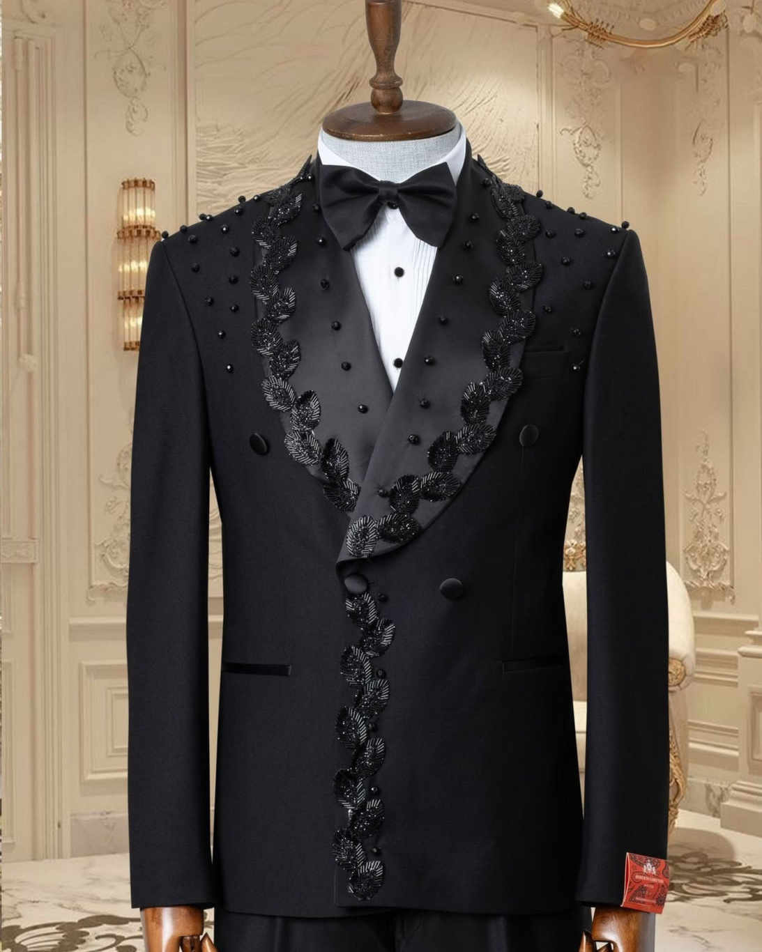 2 Pieces Sparkly Men Suits Double Breasted Wedding Party Blazers 2 Pieces Sets Crystal Beaded Customized Groom Tuxedo Male ropa hombre