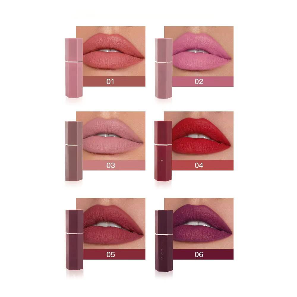 Nude Velvet Matte Lipsticks Waterproof Long Lasting Moisturize Not Fading Non Stick Lipstick Lip Gloss Women Makeup happy