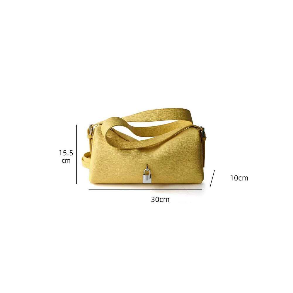 Genuine Women's Free Lettering New One-Shoulder Armpit Soft Leather Oblique Span Pillow Bag High Quality Women
