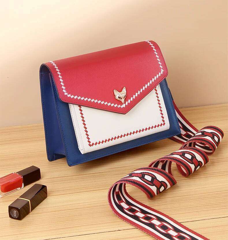 FOXER Brand Women Fashion Crossbody Lady Split Leather +Pu Small Shoulder Colorful Flap Cute Design Bag