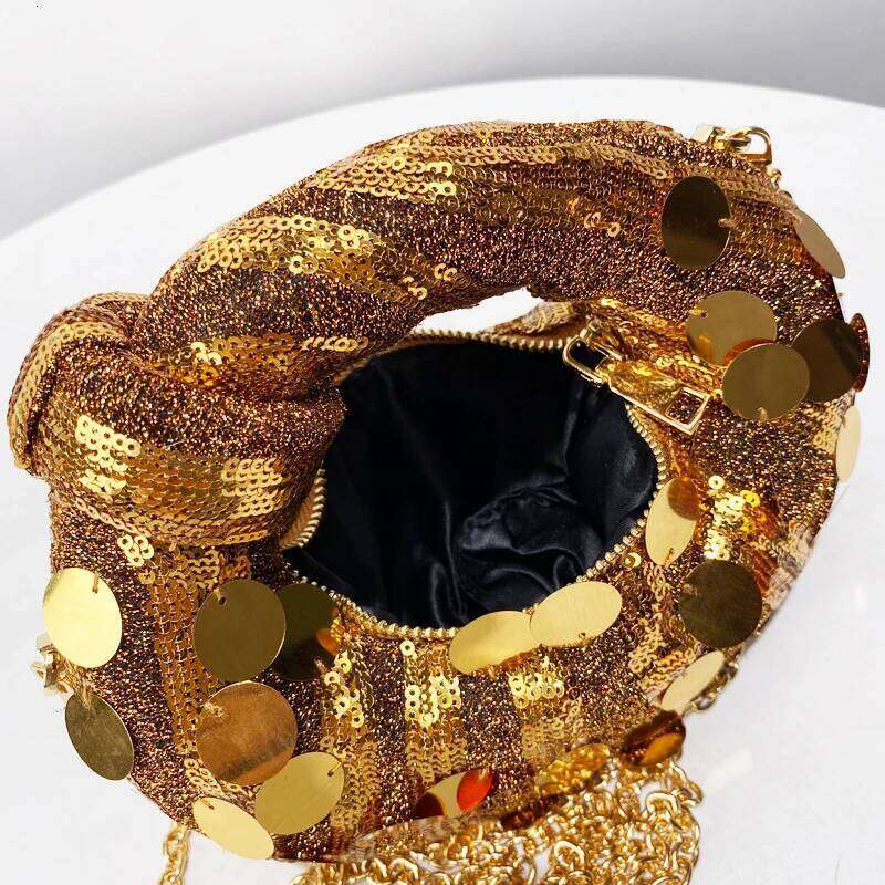 Women's Bags Designer Mini Puffer Evening Bags For Women Designer Handbags Purses New In PVC Mosaic Shiny Disc Chain Strap Wrist Shoulder