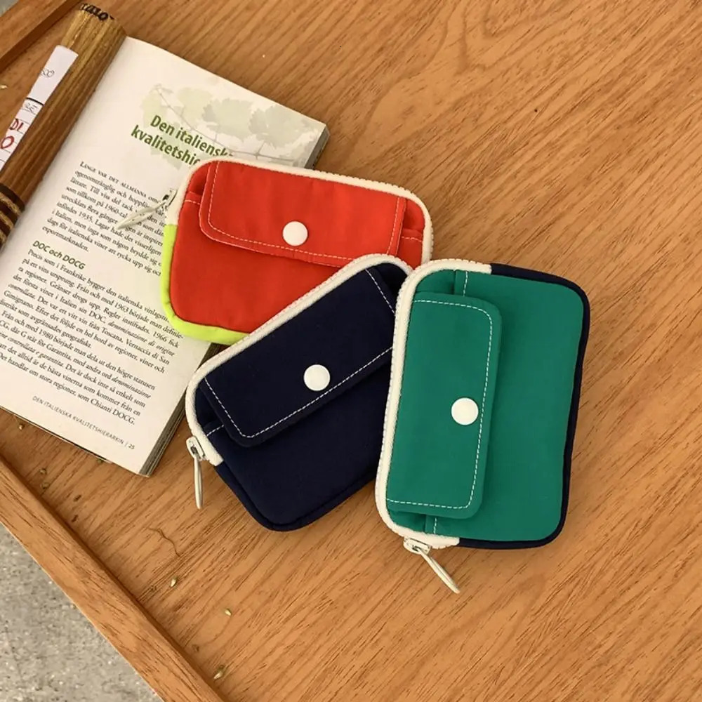 Solid Color Coin Purse Lightweight Mini Cash Wallet Canvas Storage Headphone Bag Men Women Key Pouch Travel Card Holder 250614