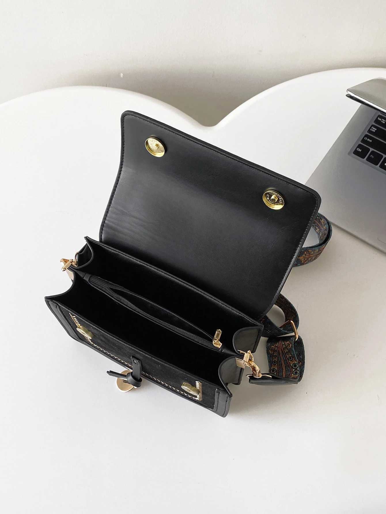 Fashionable Bag for Women Versatile New Crossbody Bag Casual Contrasting Color Small Square Bag Wide Shoulder Strap XJ2520616