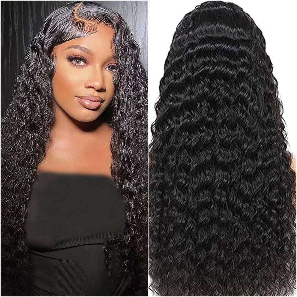 28 38 Inches Curly Human Hair 13x6 HD Wig 5x5 Deep Frontal Water Wave Lace Front Wigs for Black Women