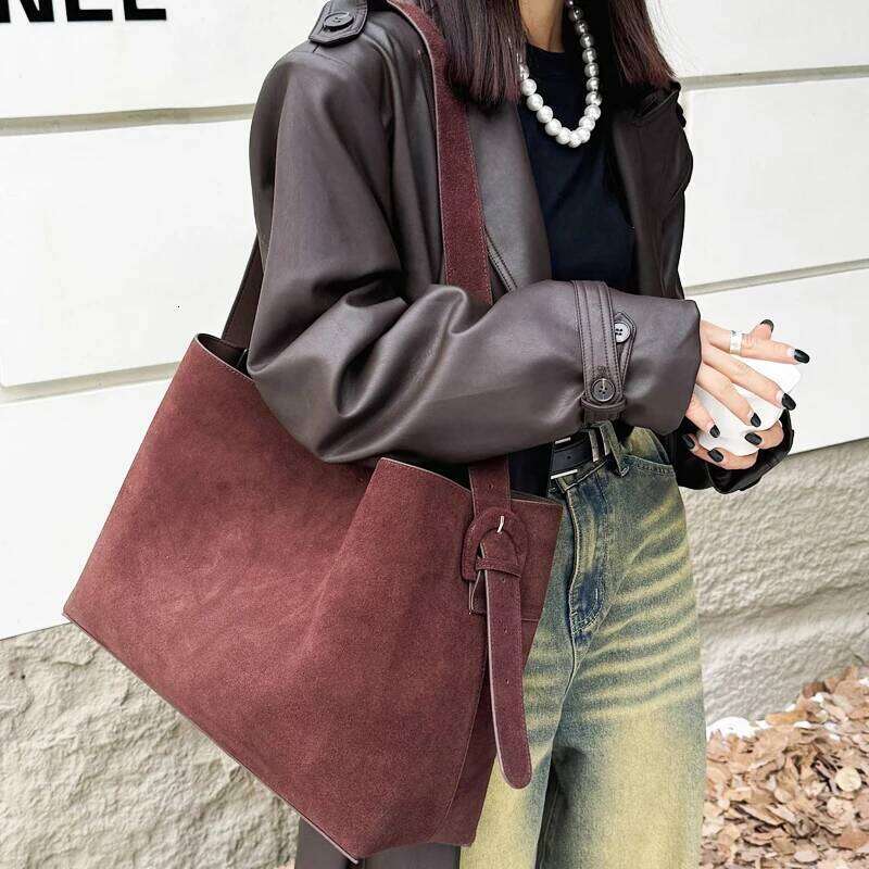 Women's Bags Designer Korean Vintage Genuine Leather Tote Bags For Women Designer Handbags Purse New In Cowhide With Inner Pocket Shoulder
