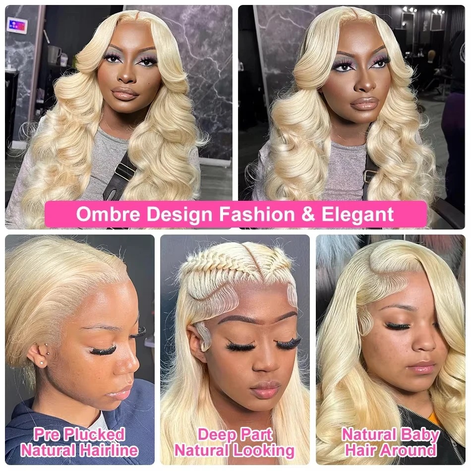 300% HD 13x6 30 40 Inch 613 Blonde Body Water Wave Lace Front Human Hair Wigs 13x4 Lace Frontal Transparent Brazilian Remy Wig Synthetic Wig