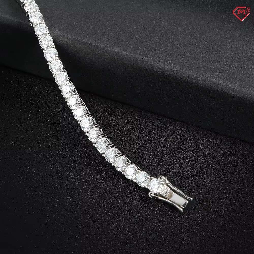 Hot Selling 5mm Bracelets Tennis Chain Women Men VVS Moissanite 925 Sterling Silver Hiphop Tennis Bracelet