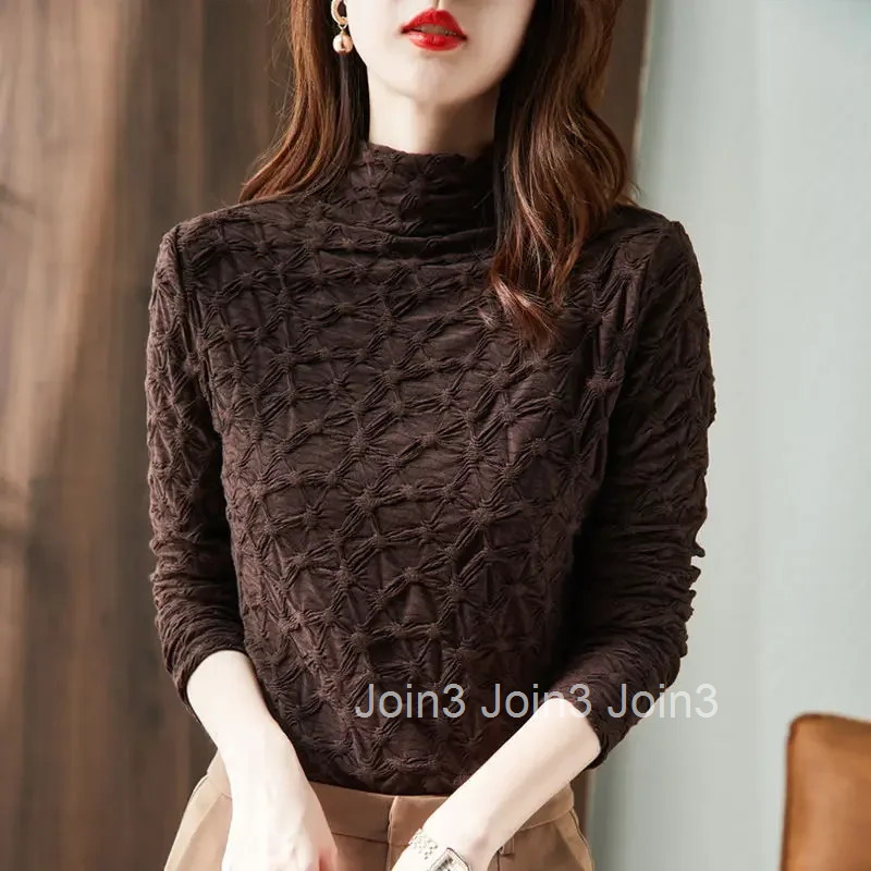 Top Female Fashion Womens Long Sleeve T-shirt Polyester Autumn Winter 90s Vintage Basic Japanese Trending Clothing Elegant Y2k