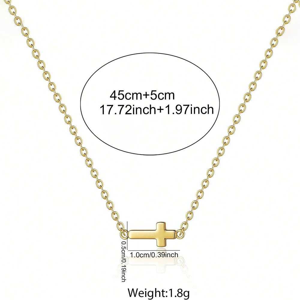 DGIDDK Stainless Steel Delicate Vintage Cross Pendant Necklace Simple Fashion Faith For Women Jewelry Daily Commuter With W250616