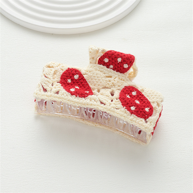 New holiday style knitted hair grip flowers hollow women's small fresh grasp clip hair accessories