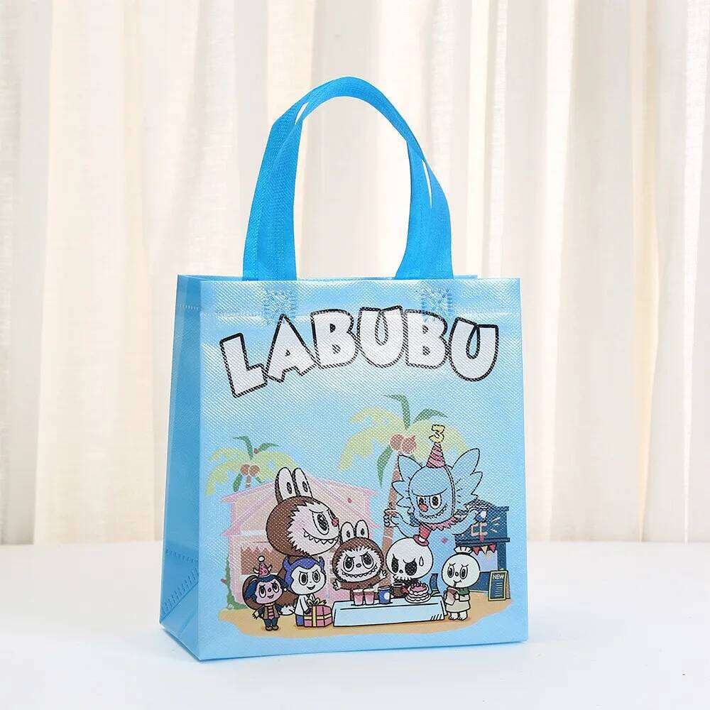 Women's Bags Designer 10/20Pcs Cartoon Labubu Candy Snacks Birthday Non-Woven Gift Tote Bags Shopping Portable Paper Bag For Gifts 23X22x11cm