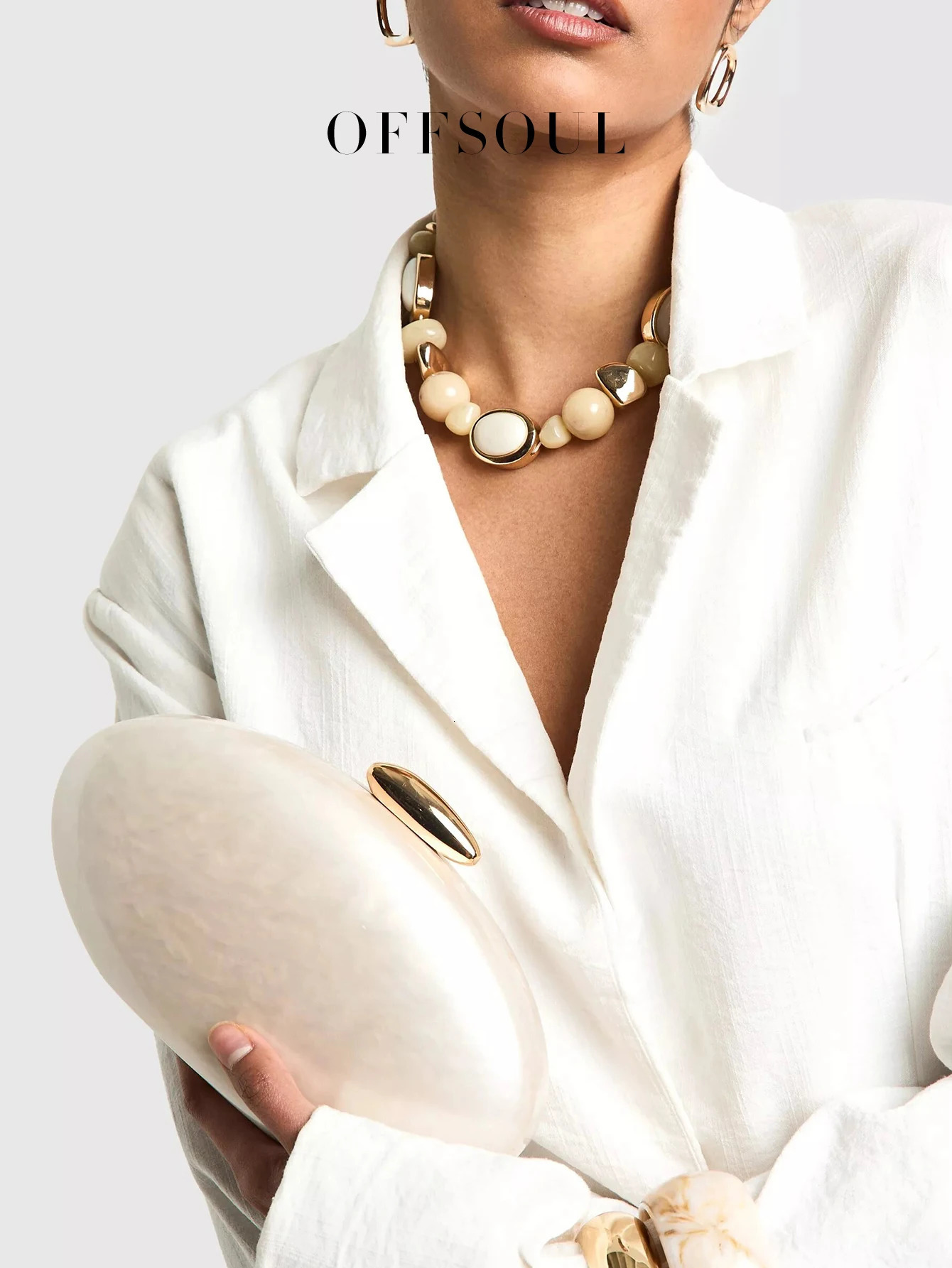 French Elegant and Simple Acrylic Goose EggShaped Oval Exquisite Clutch Bag Versatile Dinner Box Womens Bag 250614