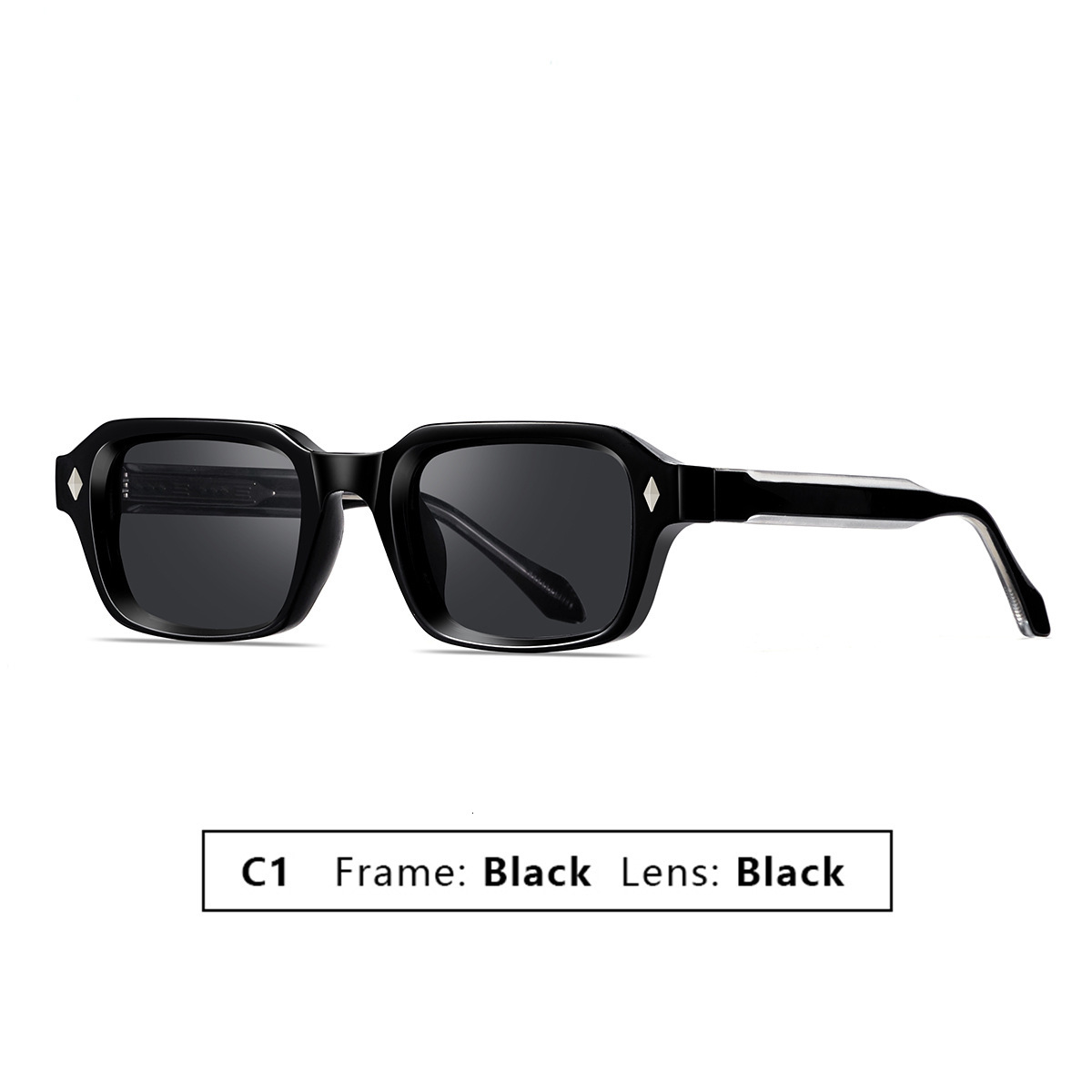 Frame Fashion Square Acetate Pin High-end UV Protection Sunglasses