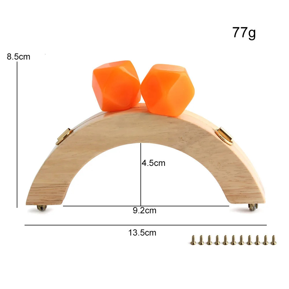 Nolvo World Wooden Bag Handle Closure Kiss Clasp Purse Screws Frame Replace Handbags Wallets Brackets DIY Sewing Accessories 250616