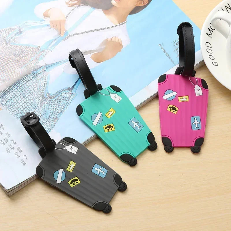 Fashion Silicon Luggage Tags Travel Accessories for Bags Portable Tag Cartoon Style Girls Boys Card Cover 250616