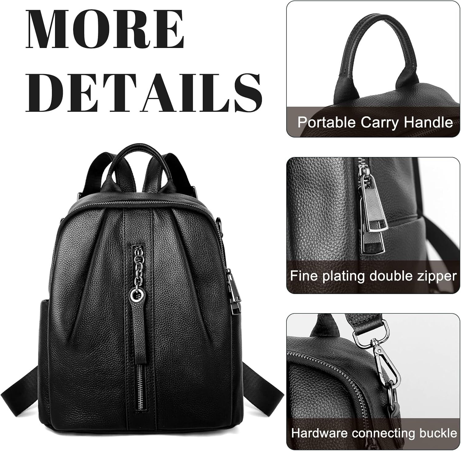 BOYATU Genuine Leather Women: Fashion Designer Backpack Purse Travel - Soft Convertible Shoulder Bag for Work, Commuter