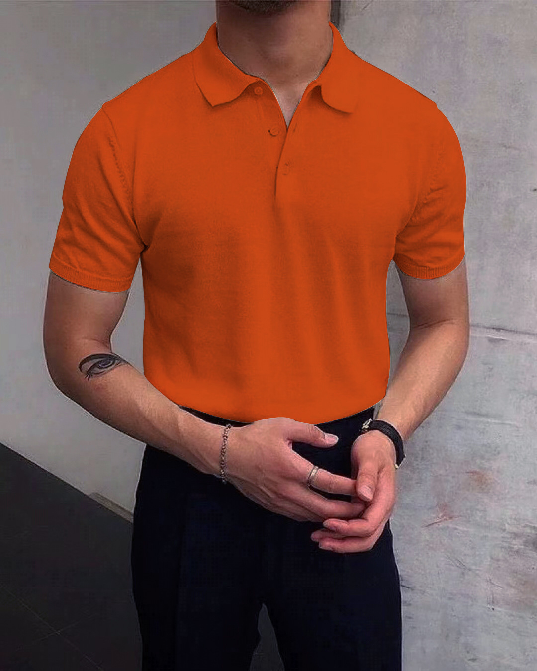 Mens designer polo t shirt Lapel loose knitted sweater solid-color casual top European code: S-3XL