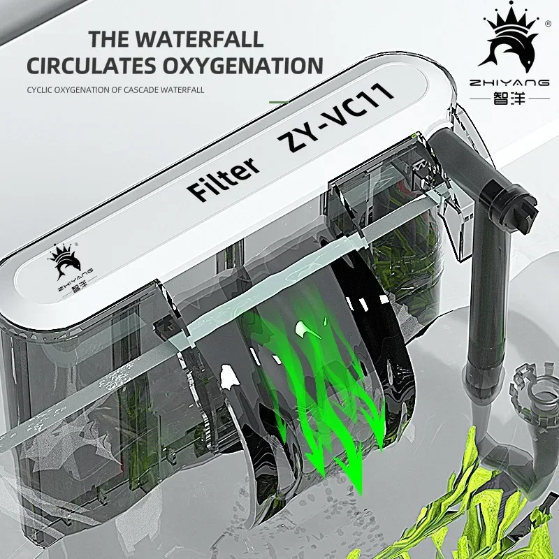 110V 220V Wall-mounted Filter Three-in-one External Fish Tank Circulation Pump Small and Medium Aquarium Waterfall Oxygenation 250613