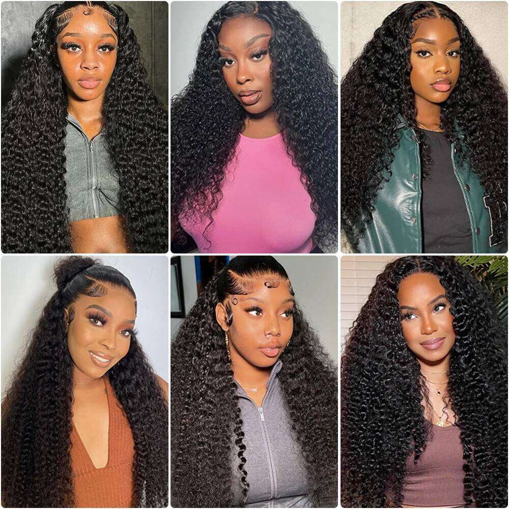 200 Density 13x6 HD Lace Frontal Wig Brazilian 32 34 36 Inches Deep Wave Curly 100% Human Hair Wigs For Black Women Pre Plucked