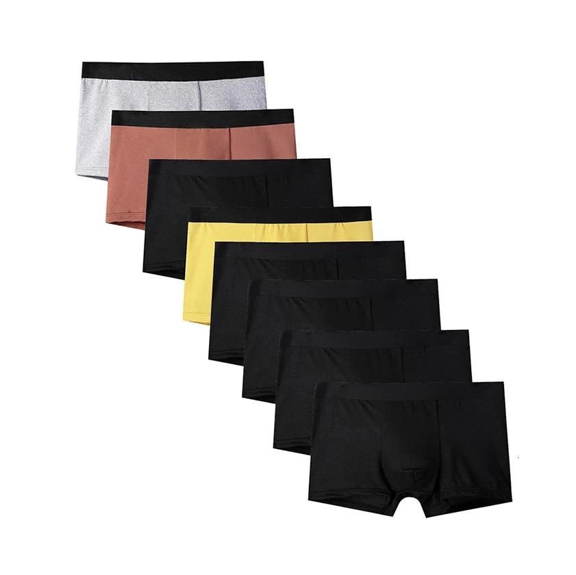 4Pcs Men Boxer Ventil Mens Panties Underwears Breathable Sexy Male Boxer Solid Underpants Comfortable Underwear Mens Boxers 250614