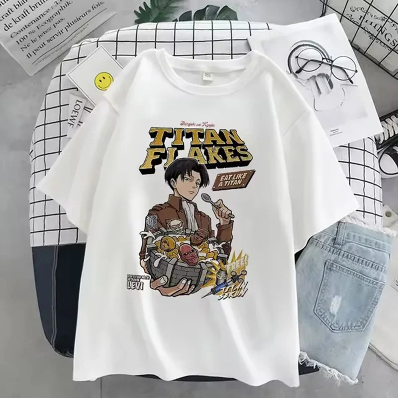 T-shirt Cotton Women Men Attack on Titan T Shirt Kawaii Cartoon Titans Attack Tees Summer Tops Tee Japanese