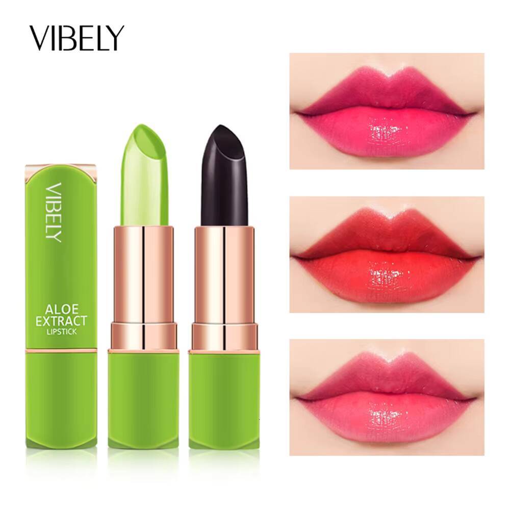 VIBELY New Mood Changing Lip Balm 7 Color Natural Aloe Vera Lipstick Long Lasting Moisturizing Makeup Cosmetics for Women happy