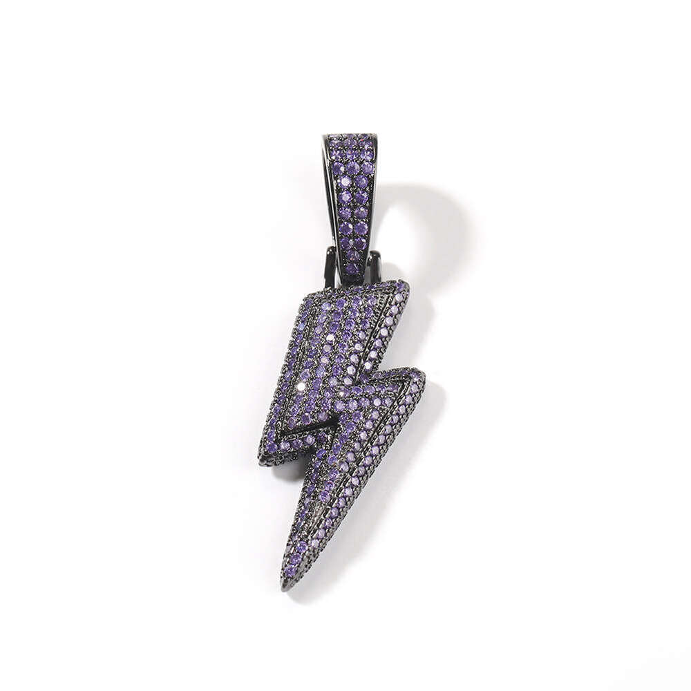Hip Hop Lighing Pendant Copper Inlaid Zircon Simple Versatile Unisex Cool Style Necklace