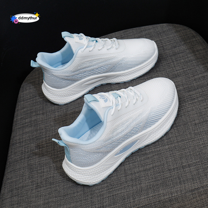 Fashion Versatile Spring New Korean Style Breathable Flyknit Soft Sole Student Casual Running Women's Shoes ddmythur