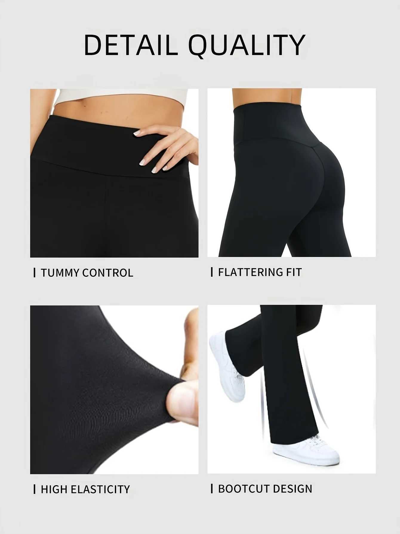 Womens Kick Flare High Waist Legging Tummy Control Bootcut Workout High Waist Bell Bottom PantsAthleisure 4-Way-StretchXJ250616