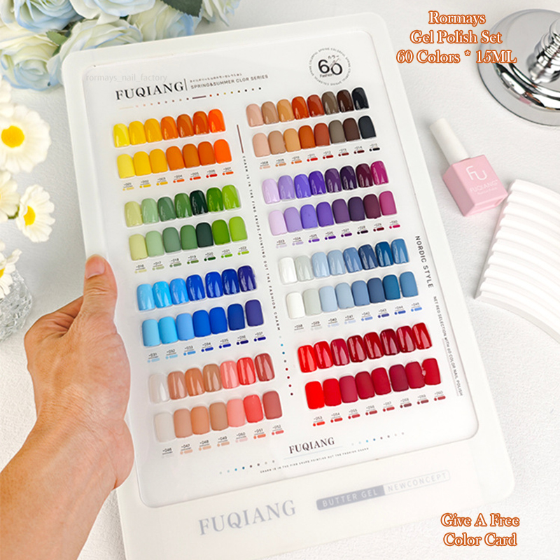 Rormays summer color gel polishing 60PCS mixed varnish semi permanent color solid color UV immersion primer nail salon rainbow wholesale factory nail