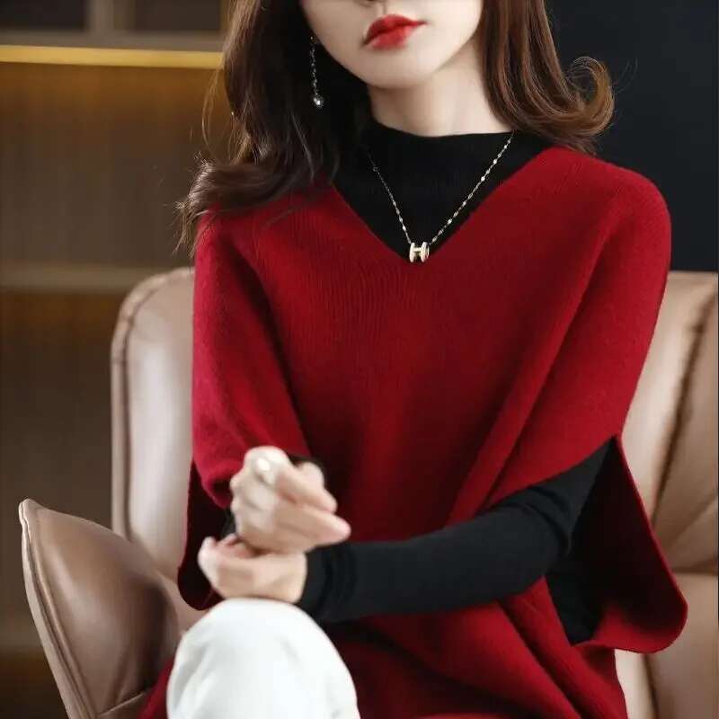 V-Neck Waistcoat Korean Style Clothing Lady Sweaters Pullover Knit Vests for Women Fashion 2024 Jumper Youthful Clothes Classic