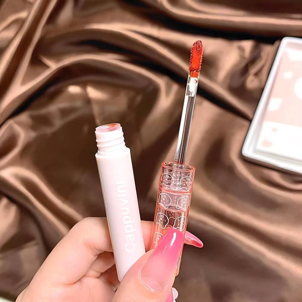 CAPPUVINI 3 Colors Lipstick Set Mirror Glaze Long Lasting Gloss Color Moisturizing Cappuvini Lip Tint happy