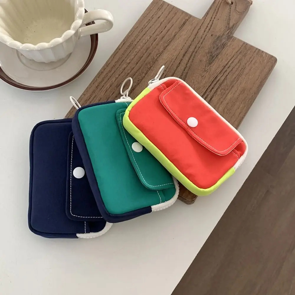 Solid Color Coin Purse Lightweight Mini Cash Wallet Canvas Storage Headphone Bag Men Women Key Pouch Travel Card Holder 250614