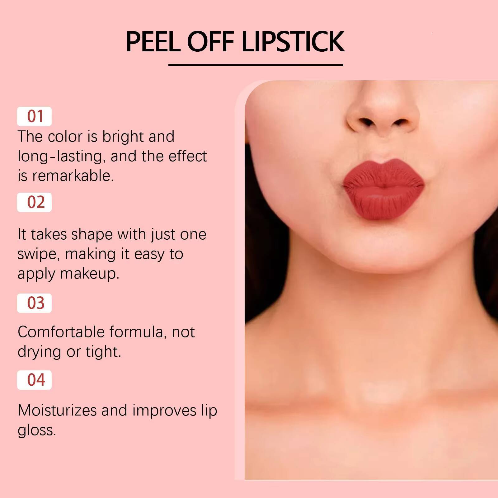 Peel Off Lipstick Long-lasting Moisturizing Non Stick Cup Portable Care Gloss Waterproof Red Pink Lip Makeup Cosmetics happy