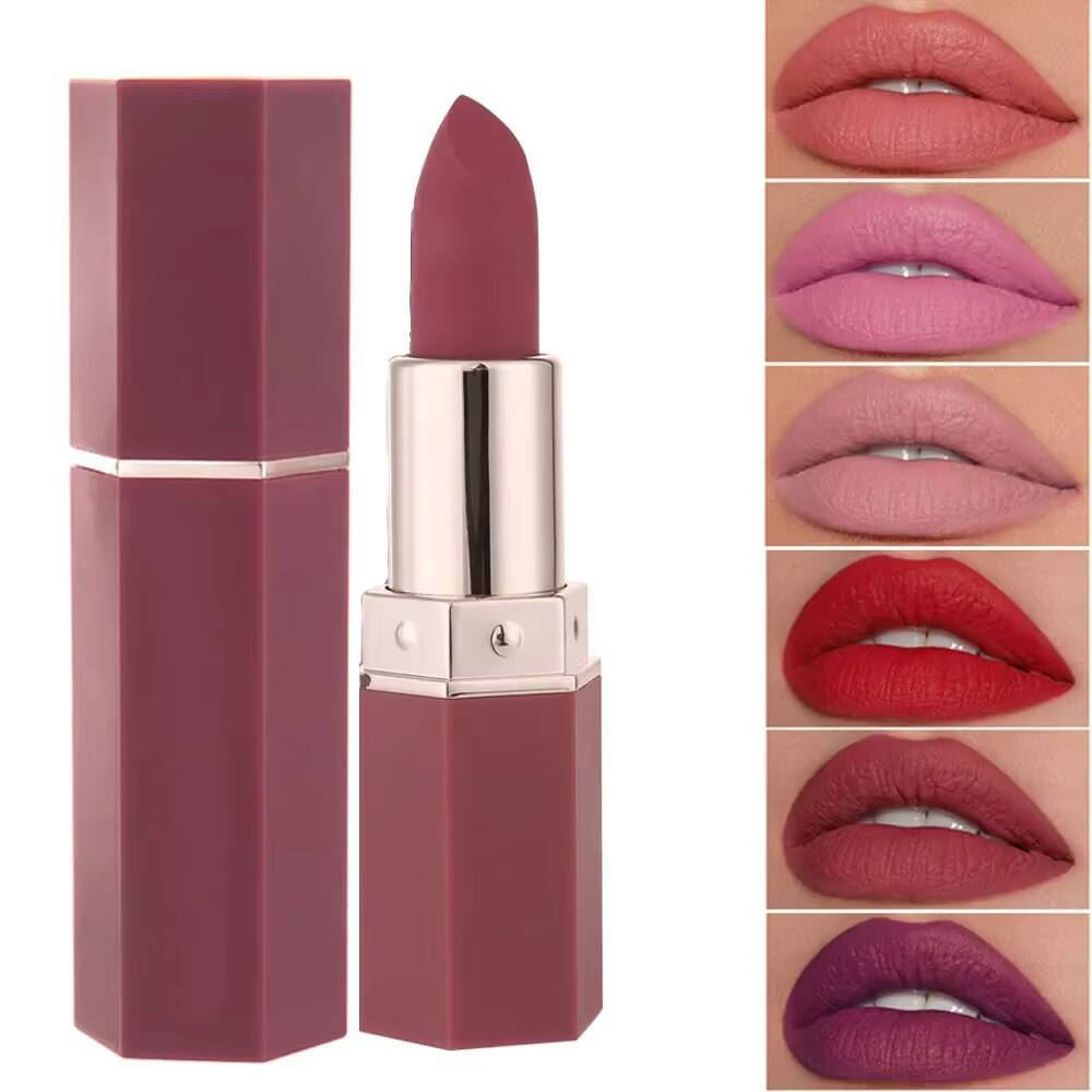 Nude Velvet Matte Lipsticks Waterproof Long Lasting Moisturize Not Fading Non Stick Lipstick Lip Gloss Women Makeup happy