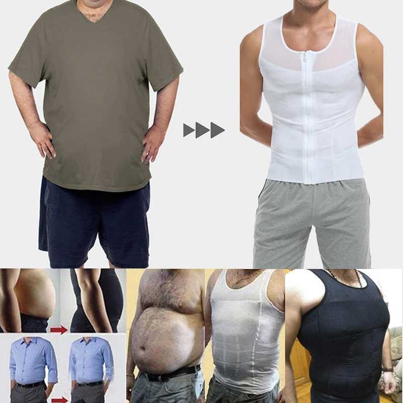 Men Compression Shirt Slimming Body Shaper Belly Tummy Shapewear Abdomen Reducer Corset Top Gynecomastia Slim Tummy Shapers Vest W250616