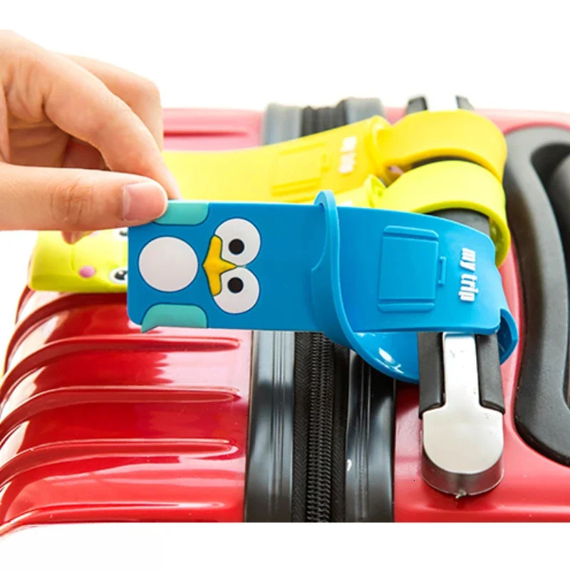 Fashion Travel Accessories Cute Animals Strip Luggage Tag Silicone Suitcase ID Addres Holder Baggage Boarding Portable Label 250616