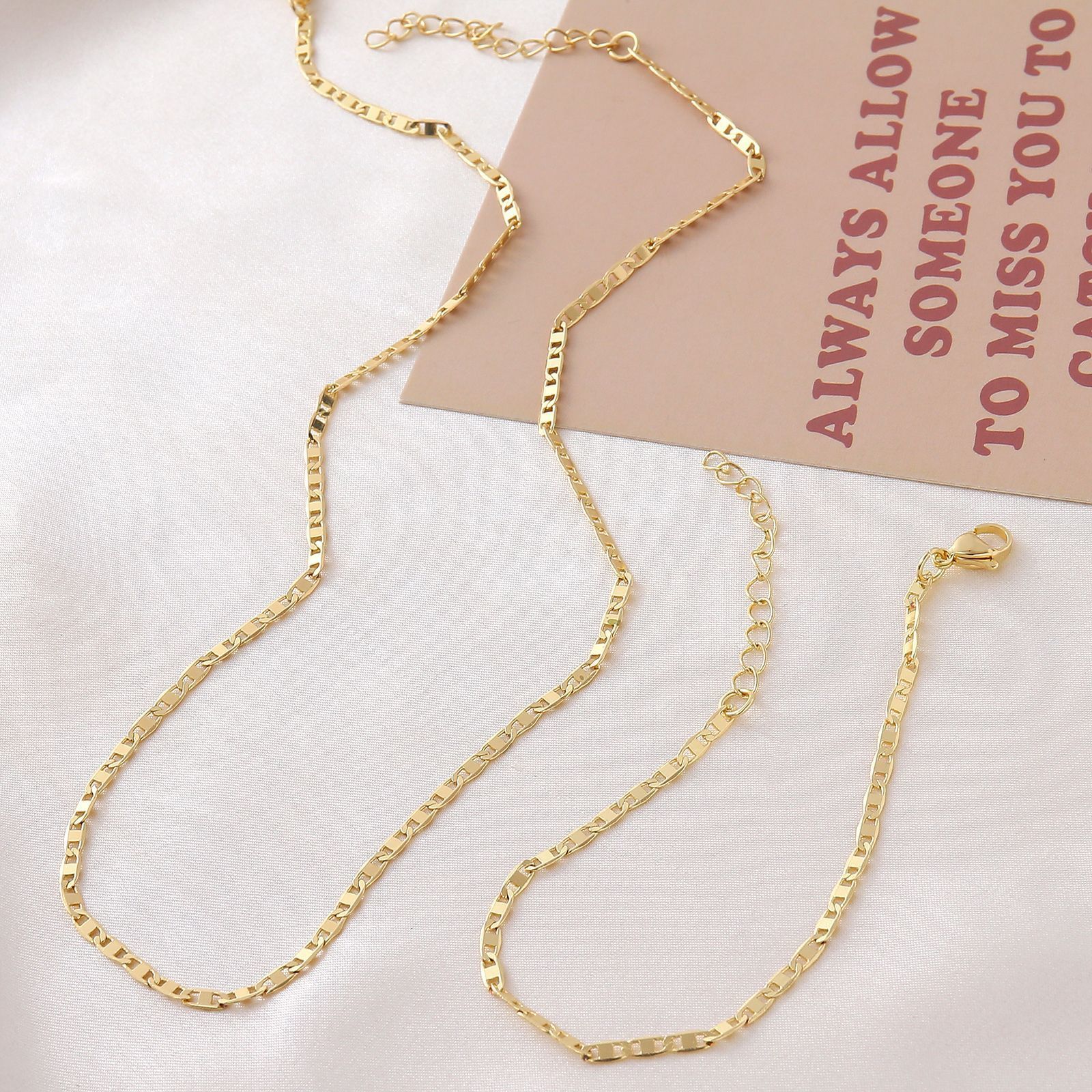 Anklets Minimalist Metal Anklets Women Gold Color Stainless Steel Figaro Rope Curb Link Leg Chain Basic Chic Lady Girl Jewelry 10inch 231109