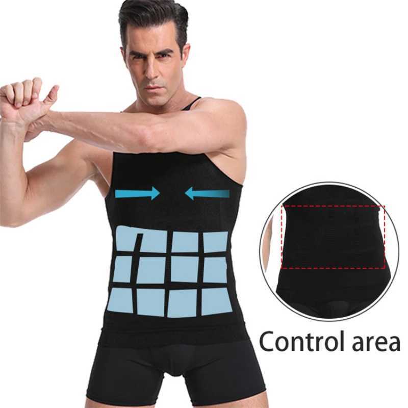Mens Slimming Body Shaper Vest Shirt Abs Abdomen Slim Gym Workout Tummy Control Compression Tank Top Sleeveless Shapewear W250616