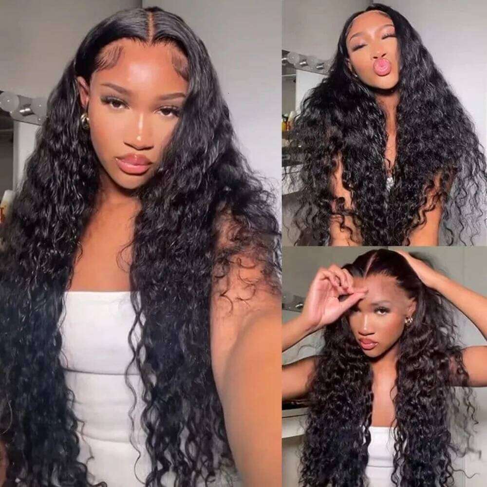 13x6 Hd Human Hair Curly Wig For Women 30 38 Inch Brazilian Pre Plucked 13x4 Deep Wave Lace Frontal Wigs 200 Density
