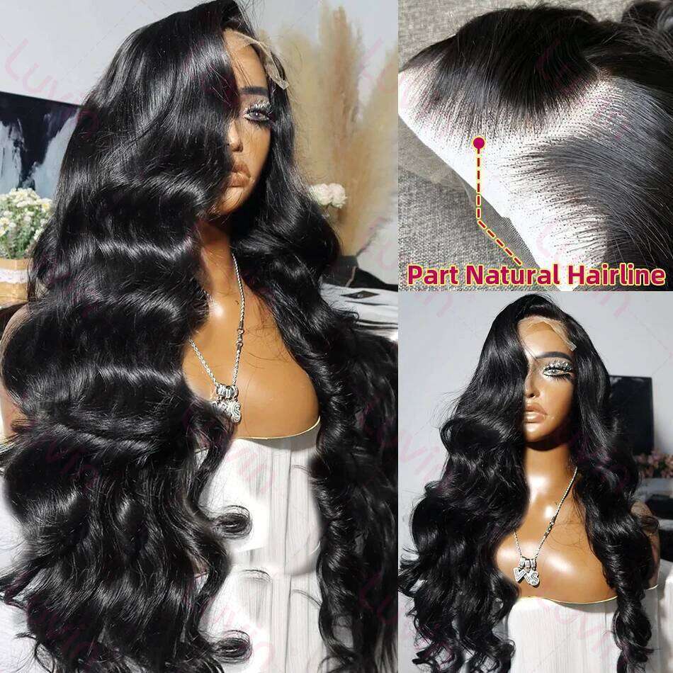 Luvin 250% 6x6 Closure Body Wave Glueless Human Hair 13x6 HD Frontal Wig Brazilian Transparent 13x4 Lace Front Wigs
