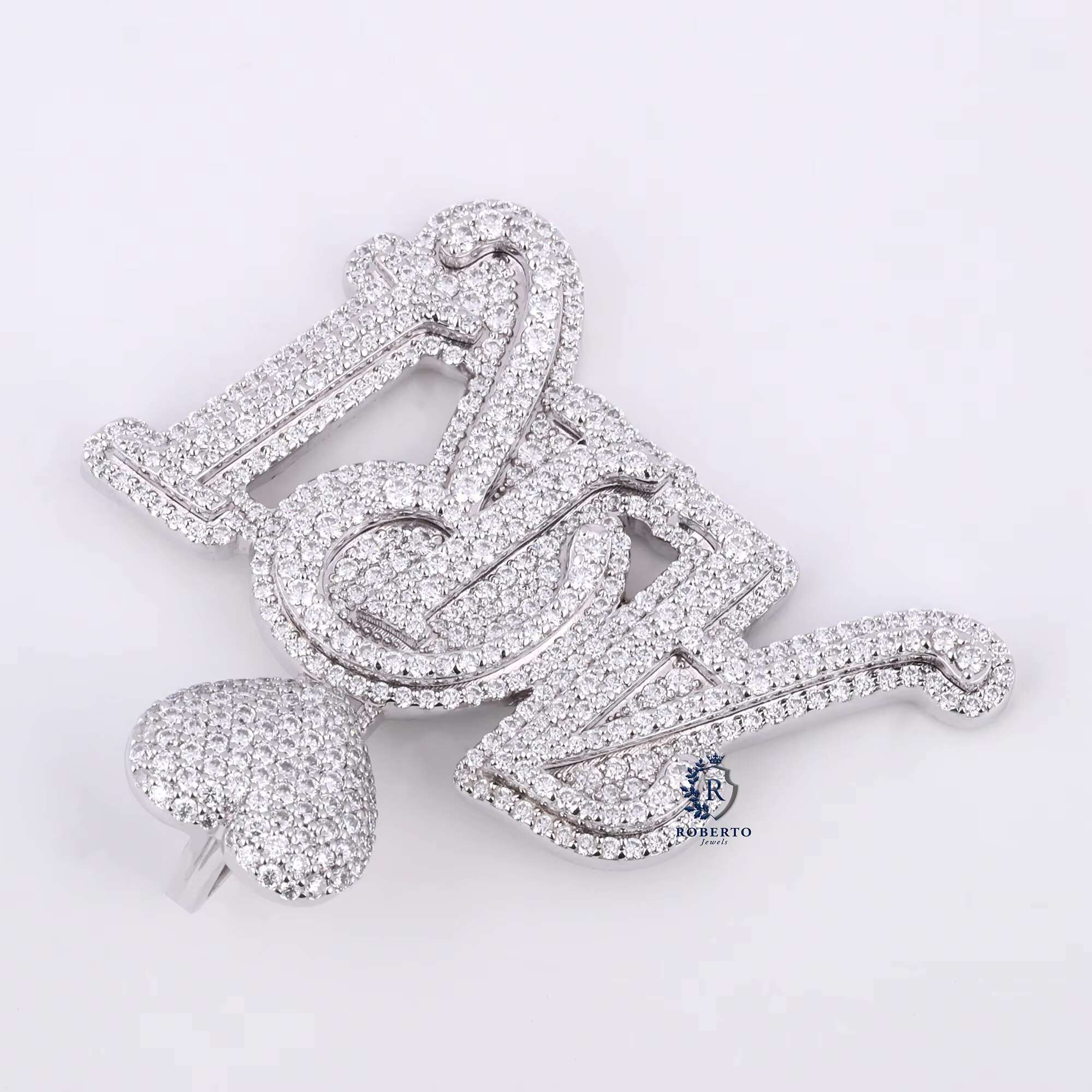 Fully Iced Out Custom Name Pendant VVS Moissanite Diamonds 925 Sterling Silver Personalized Hip Hop Charm