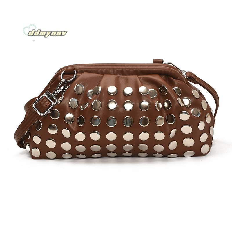 Trendy Punk Style Crossbody for Women 2025 Summer High-end Fashion Polka Dot Studded Shoulder Shell Bag ddmynov ddmynov