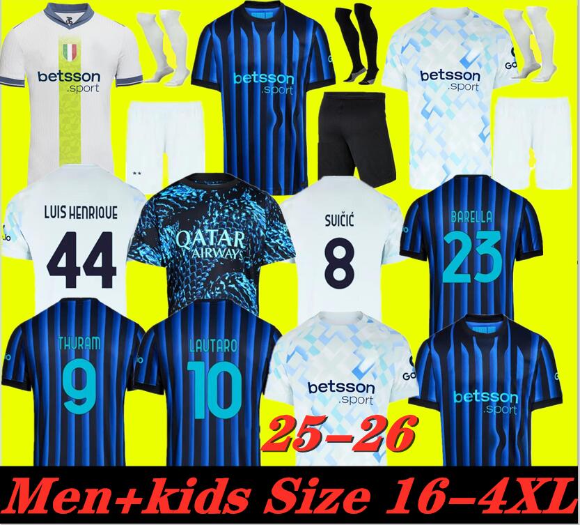 3XL 4XL 25 26 Soccer Jersey INTER BARELLA MILANS LAUTARO Dumfries 2025 Football Shirt CALHANOGLU Men Kids Equpment DIMARCO THURAM Rossi Special