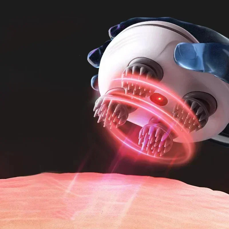 Electric Scalp Head Massager Red Light Therapy Antistress Relax Body Massage Remove Muscle Tension Tiredness Massageador Tool 250605